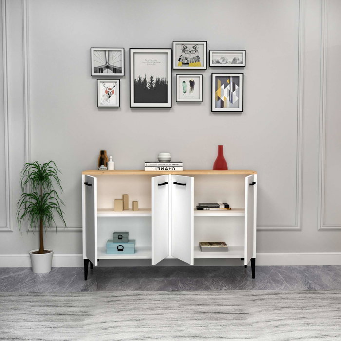 Hanah Home Consola Frezya - Roble Zafiro y Blanco
